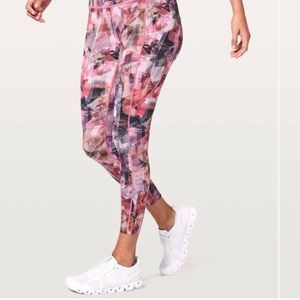 Lululemon Fast and Free High-Rise Tights in Sun Dazed Multi Pink